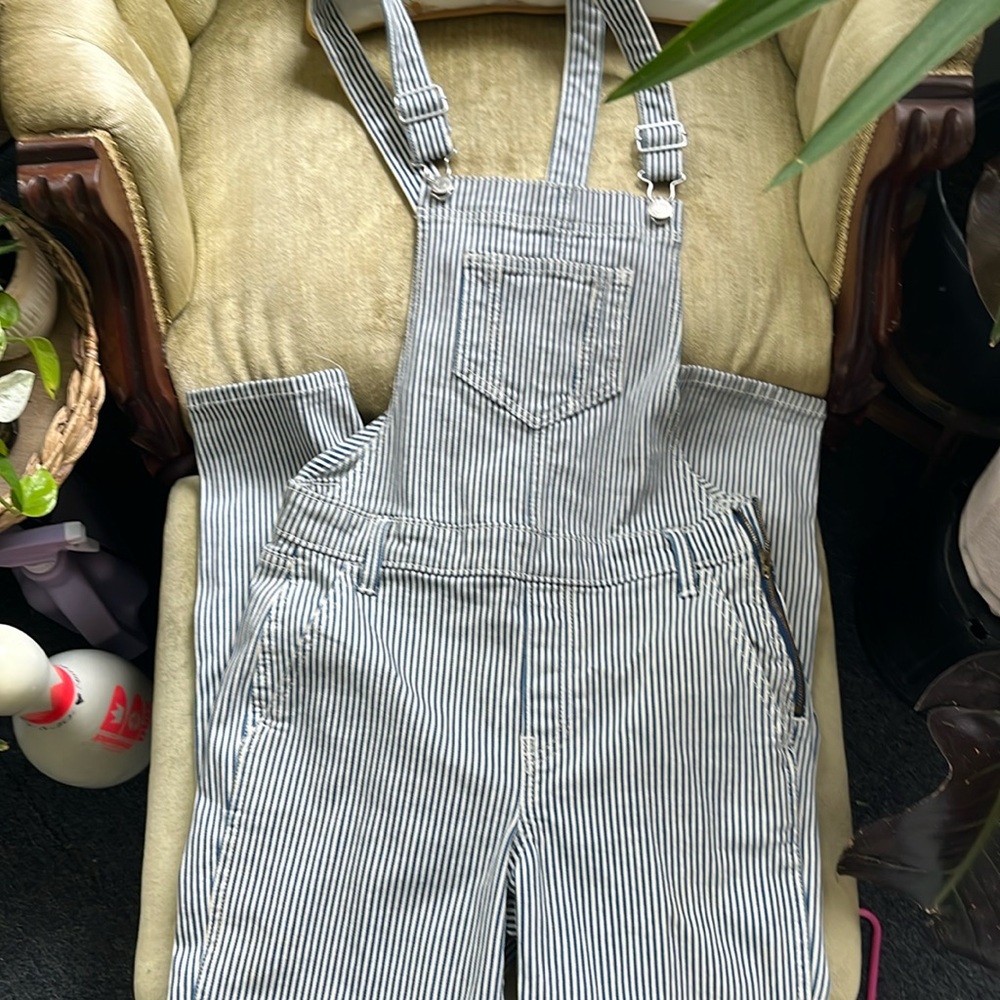 Striped overalls from Old Navy.